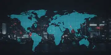 描绘APEC区域经济一体化背景下，中国服务贸易企业抓住市场扩展机遇的数字网络与地图