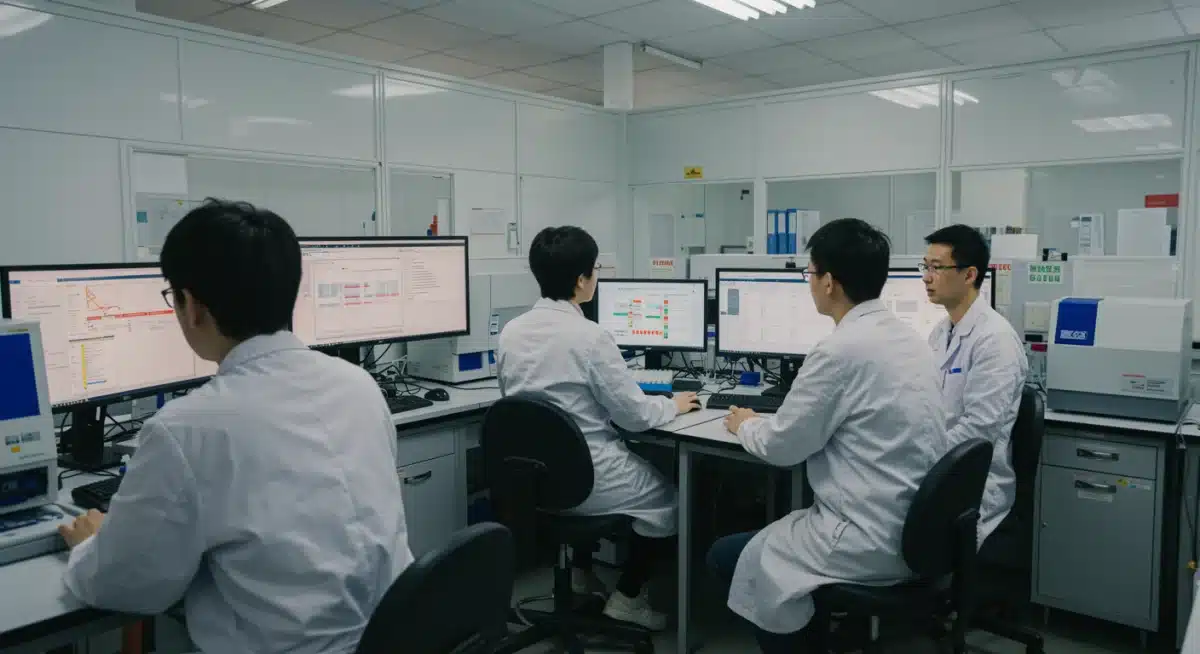 中国医疗研究人员在实验室中进行技术创新