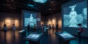 中国博物馆数字化展厅，观众通过VR、触屏互动体验文化遗产