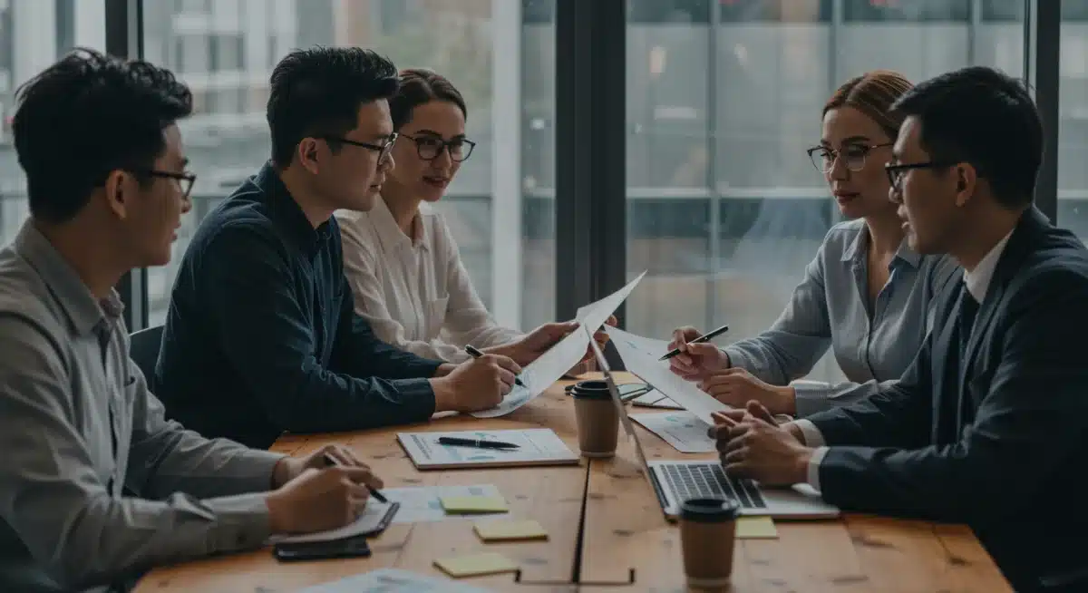 合规团队讨论中国数字经济新规的实施策略