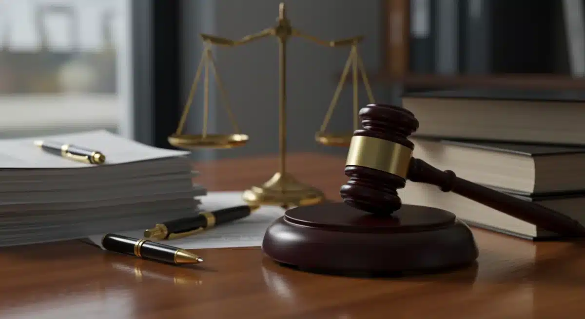 法槌与法律书籍，象征法律修订与公正。