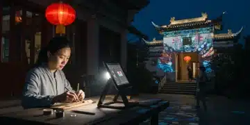 数字时代背景下传统与现代融合的中国文化景象