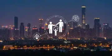 中国城市夜景与民主治理元素融合