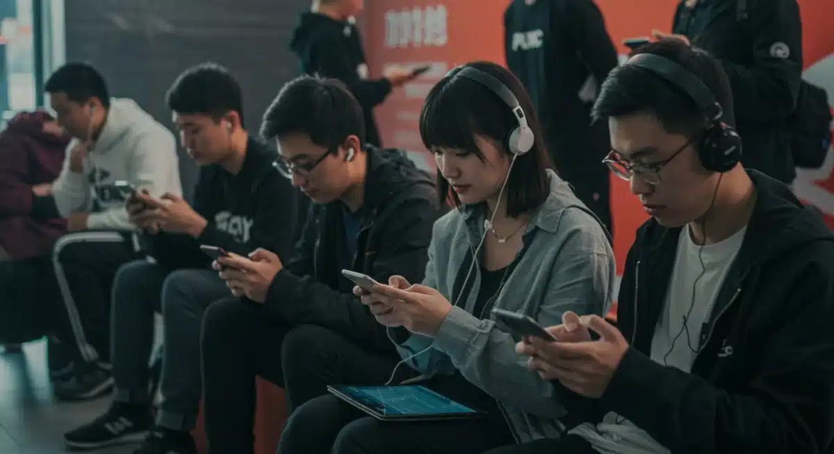 中国年轻人沉浸在数字圈层文化中，使用智能手机和平板电脑