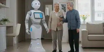 服务机器人正在中国现代家庭中协助老人