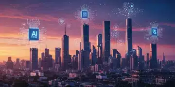 描绘未来科技城市的宏伟景象，象征中国科技自立自强与创新突破。