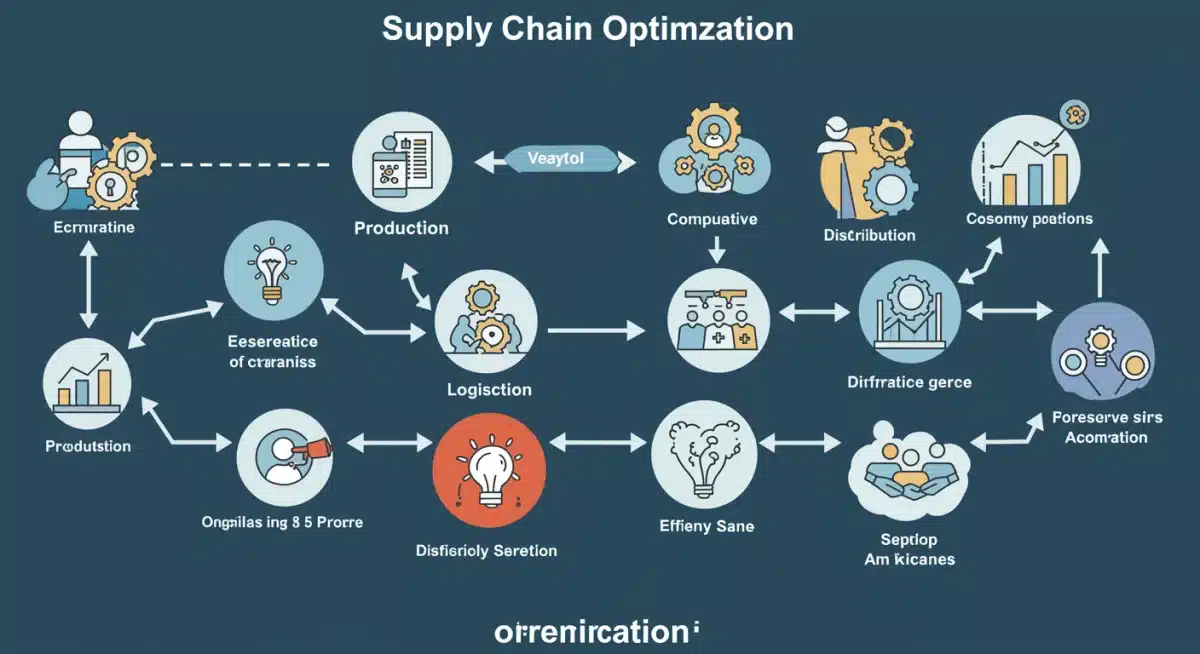 供应链优化流程图，展示降低成本和提高效率