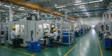 现代化中国制造工厂，自动化设备高效运转