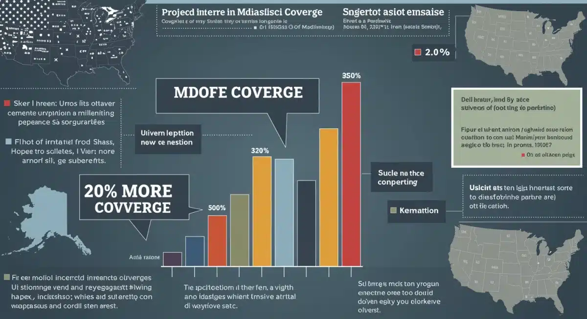 Infographic showing projected 2025 Medicaid coverage increase