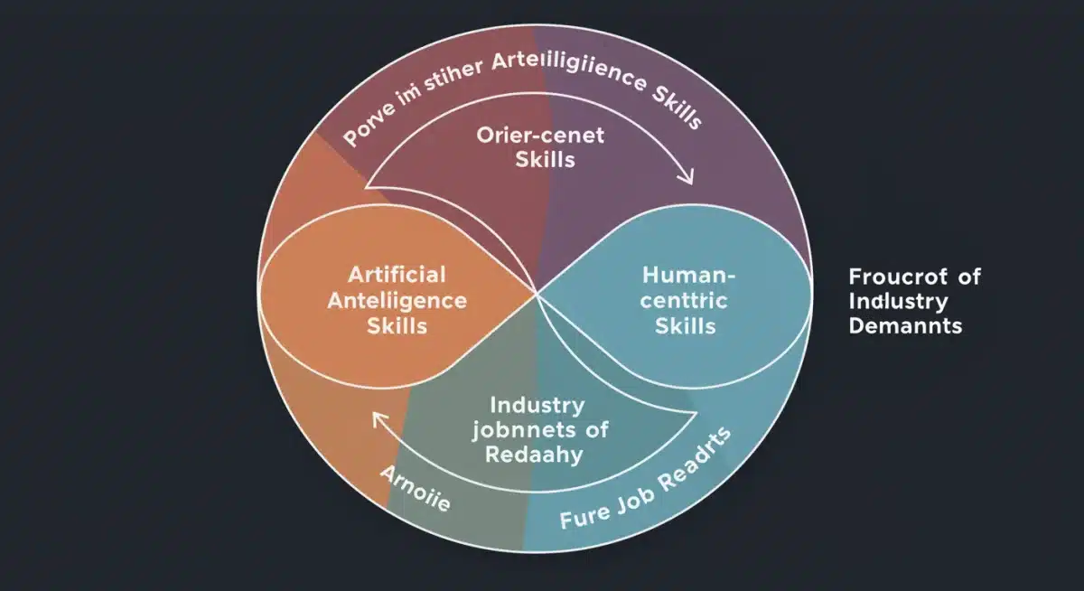 Venn diagram showing intersection of AI, human skills, and job demands