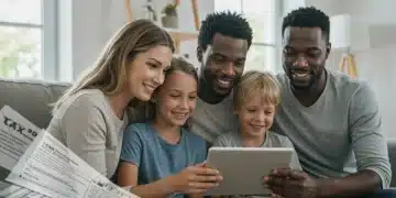 EITC 2025: Are You Eligible for Up to $7,430 Back? Smiling family reviewing tax documents on a tablet for EITC 2025 eligibility