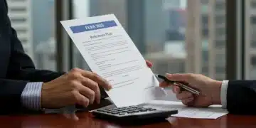 Federal employee reviewing FERS 2025 retirement plan documents