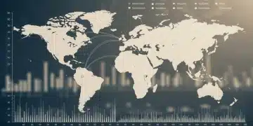 Global economic forecast map with US inflation data, 2025 outlook