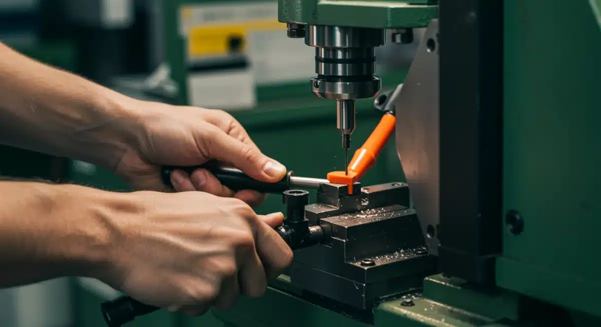 Hands-on training with machinery, emphasizing practical skill development in apprenticeships.