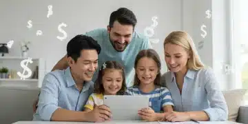 2025 Child Tax Credit: Boost Your Family's Refund by $500 Happy family reviewing finances, symbolizing the 2025 Child Tax Credit benefits