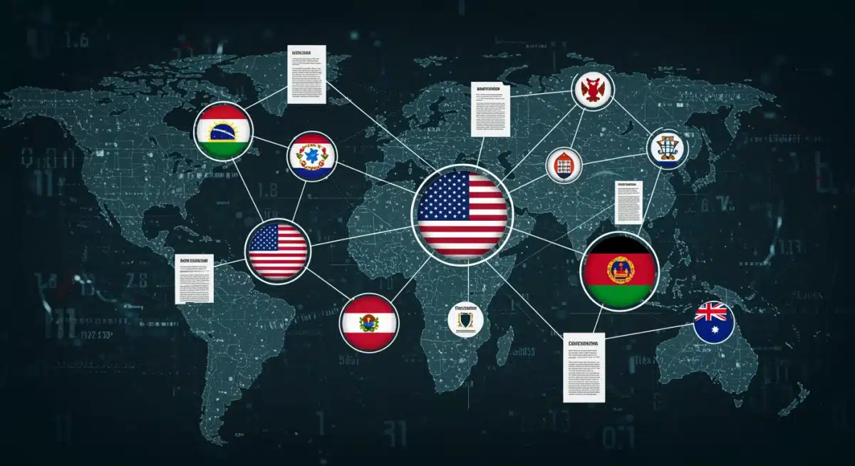 Interconnected legal frameworks and US sovereignty illustration