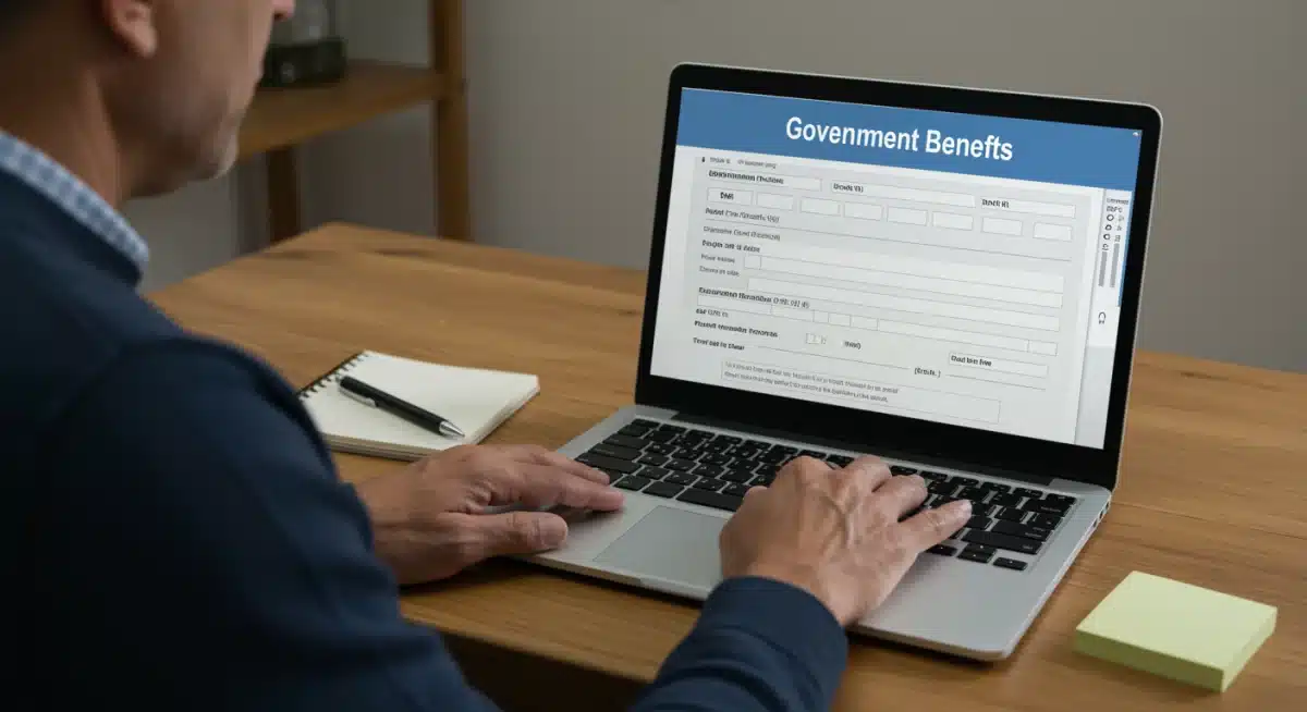 Person completing an online SNAP benefits application on a laptop.