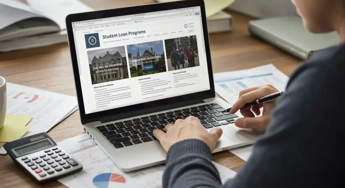 Person reviewing federal student loan forgiveness program details on a laptop