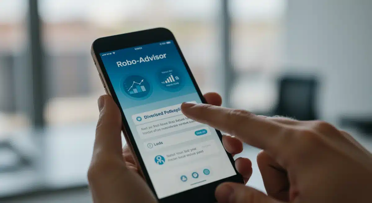 Smartphone screen showing a diversified portfolio on a robo-advisor app.