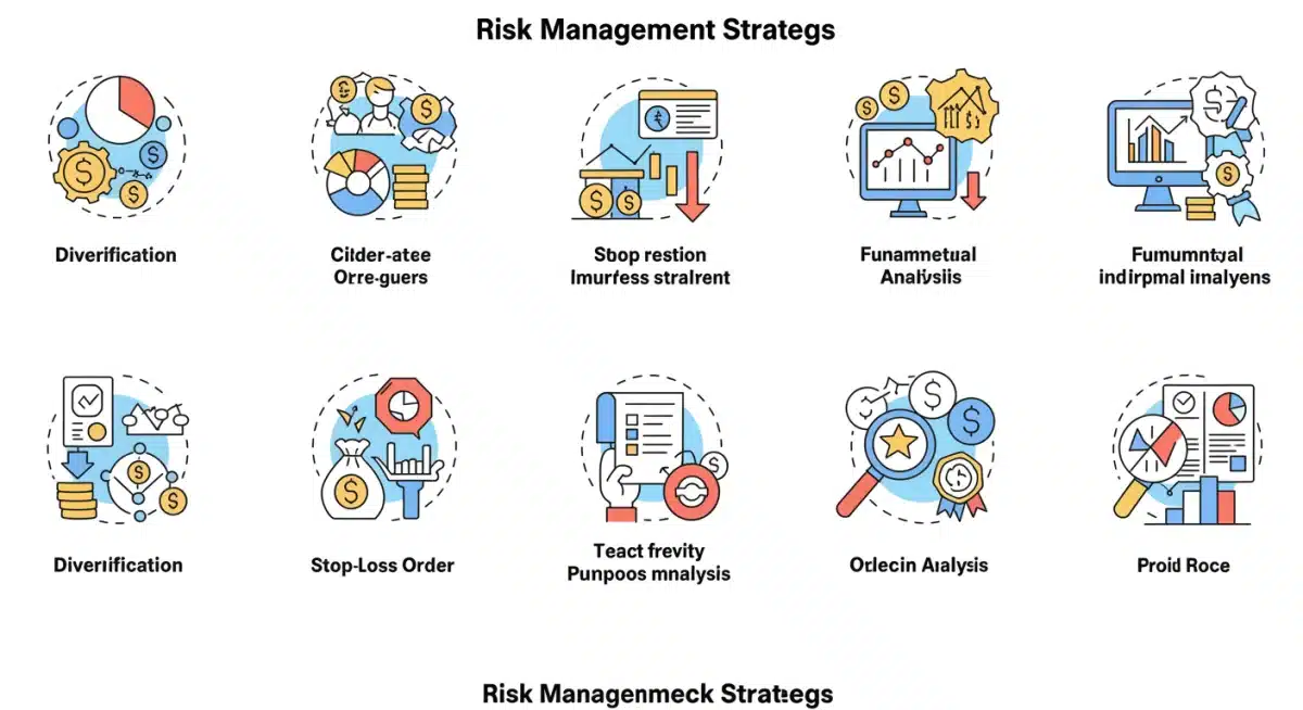 Infographic detailing risk management strategies for small-cap stock investments.