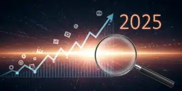 Dynamic chart showing small-cap stock growth potential in 2025 with risk management elements.