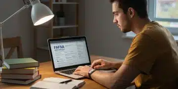 Student completing 2025 FAFSA application on laptop