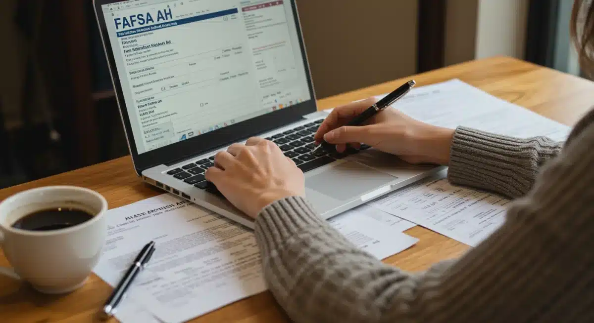 Student completing FAFSA for federal work-study