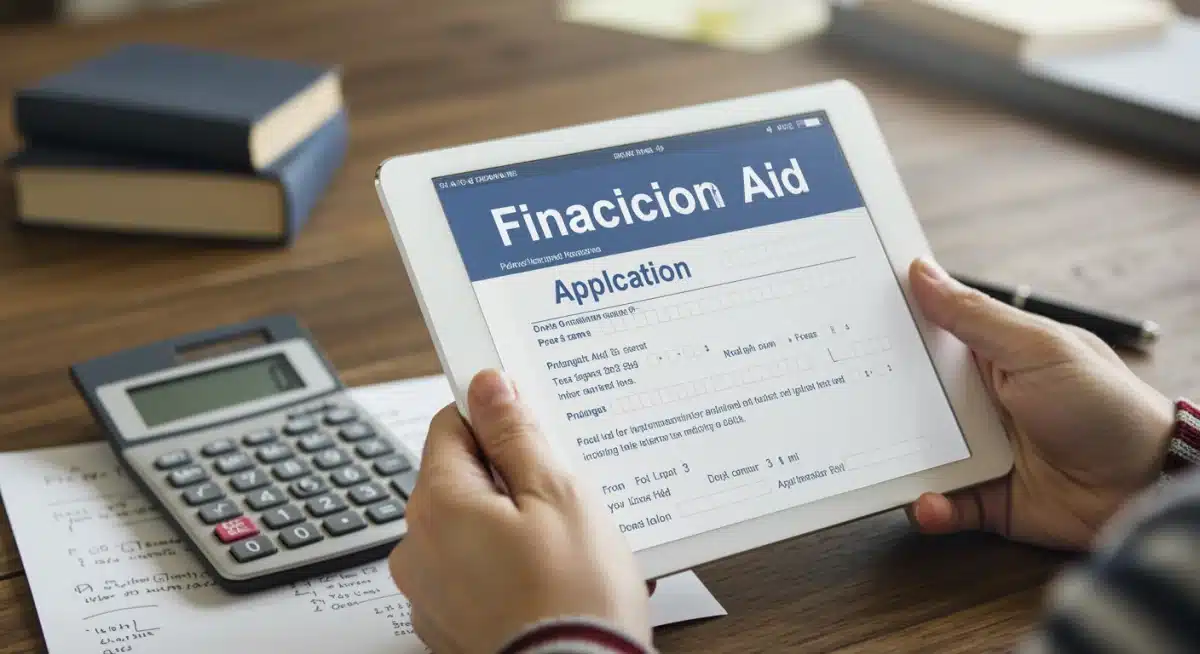 Hand filling out a federal grant application for adult education.