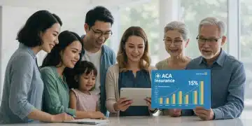 People reviewing ACA 2026 health plans with potential 15% premium reduction on a tablet.