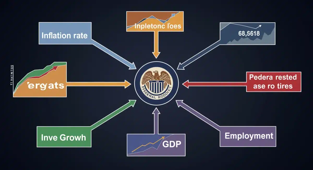 Economic indicators influencing Federal Reserve monetary policy decisions.