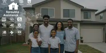 Family smiling in front of a new home, representing housing assistance programs 2026