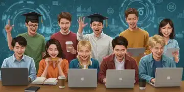 Diverse students learning online, showcasing flexibility and digital integration in education