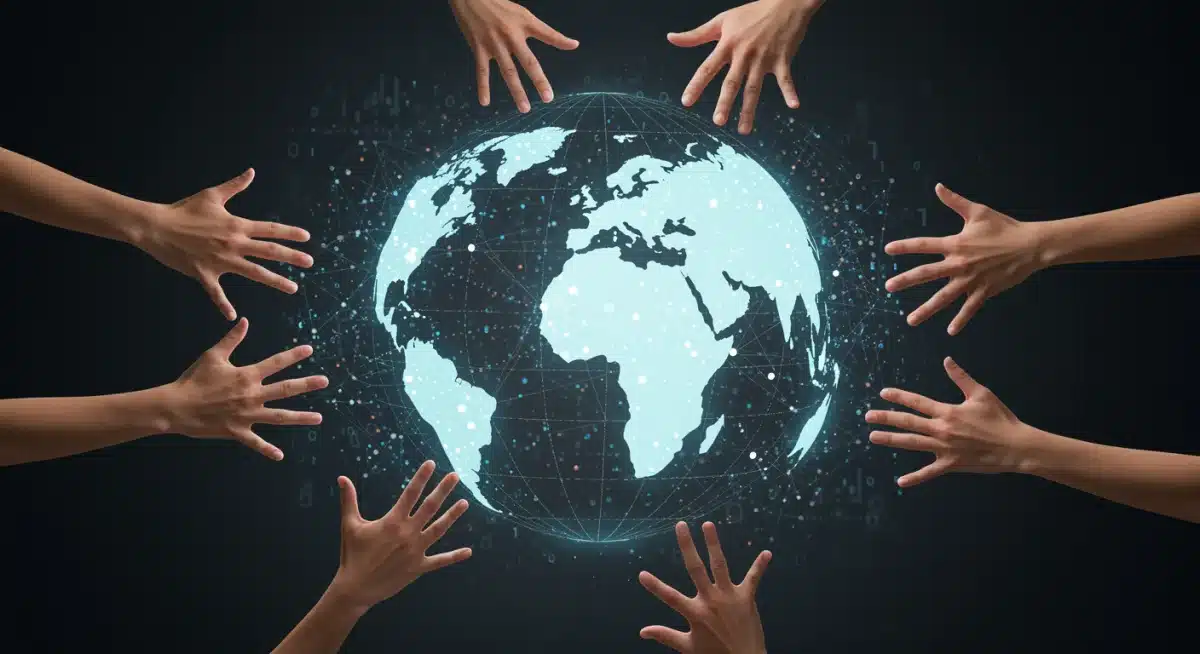 Digital globe symbolizing global cooperation and interconnected policy goals