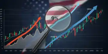 Growth vs. Value Stocks market paths with 2026 projection