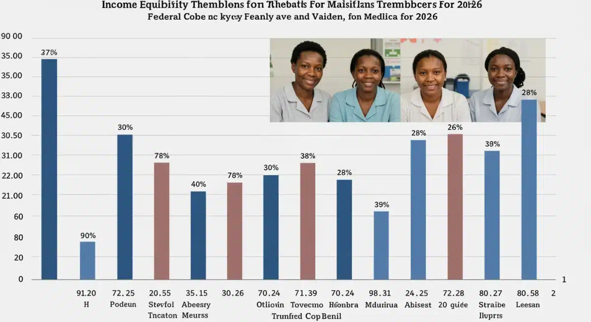 Bar chart illustrating state-by-state Medicaid income eligibility thresholds 2026