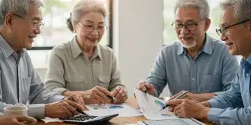 Seniors reviewing 2026 Social Security COLA updates and financial planning documents.