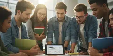 Students reviewing FAFSA forms for 2026 federal student aid