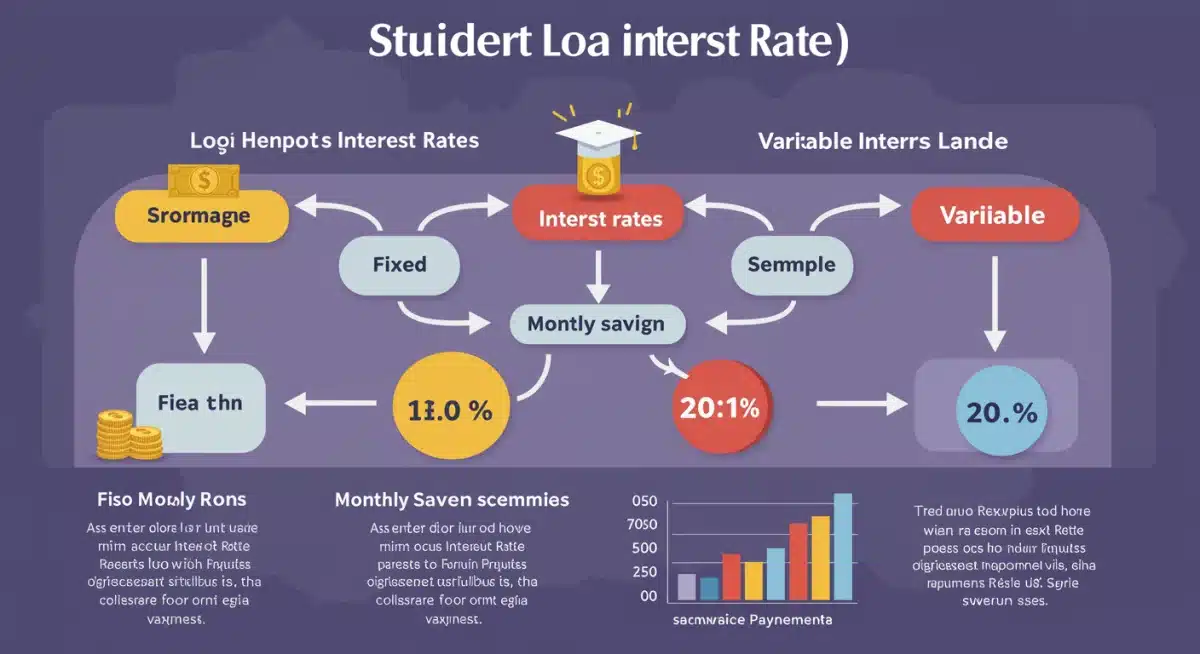 Infographic comparing fixed versus variable student loan interest rates.