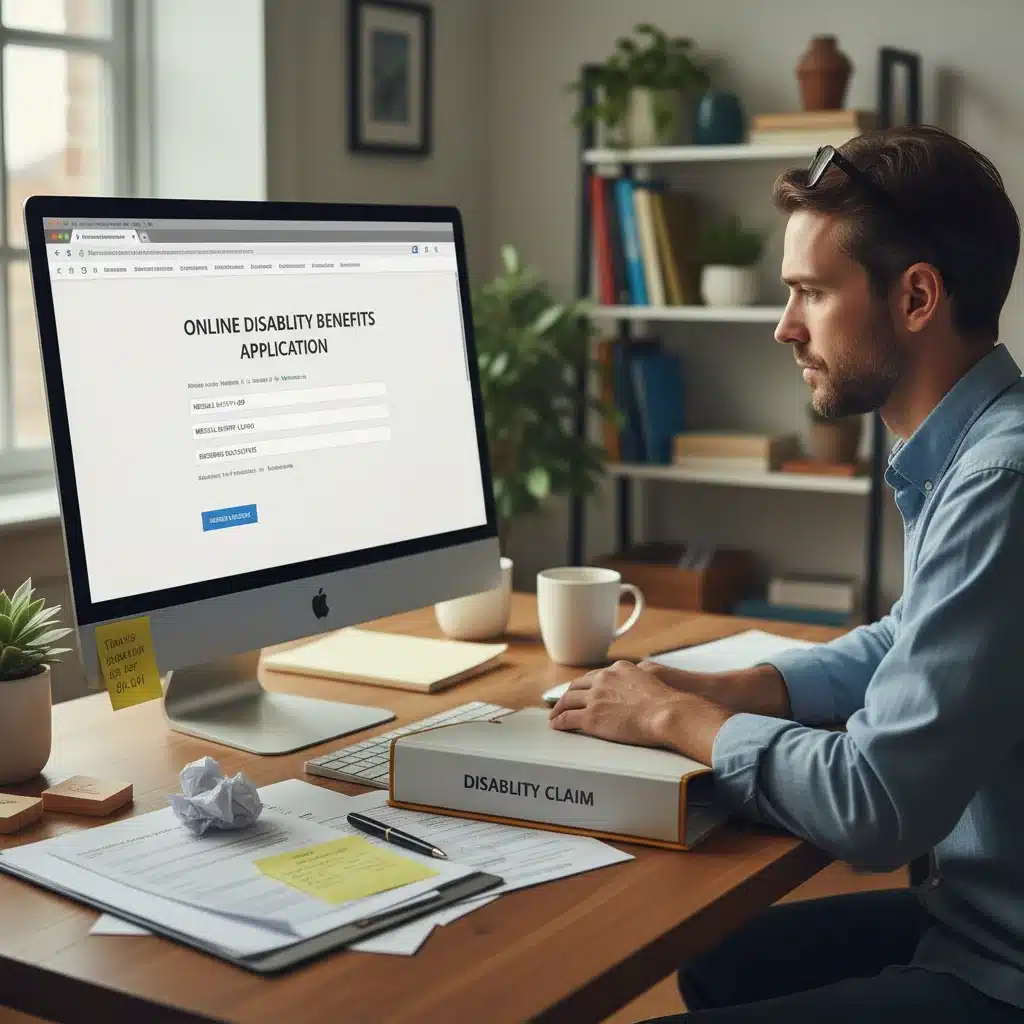 Individual applying for disability benefits online