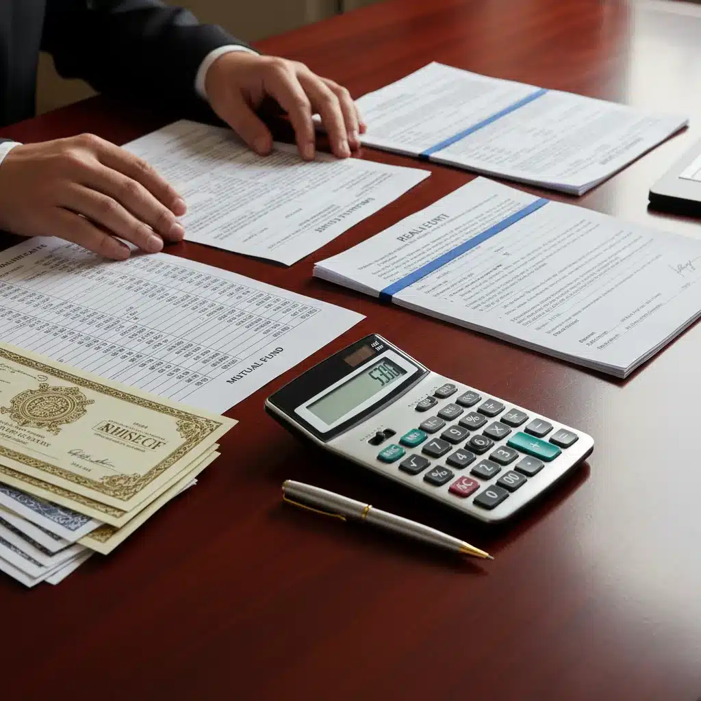 Individual organizing diverse investment portfolio documents for tax optimization