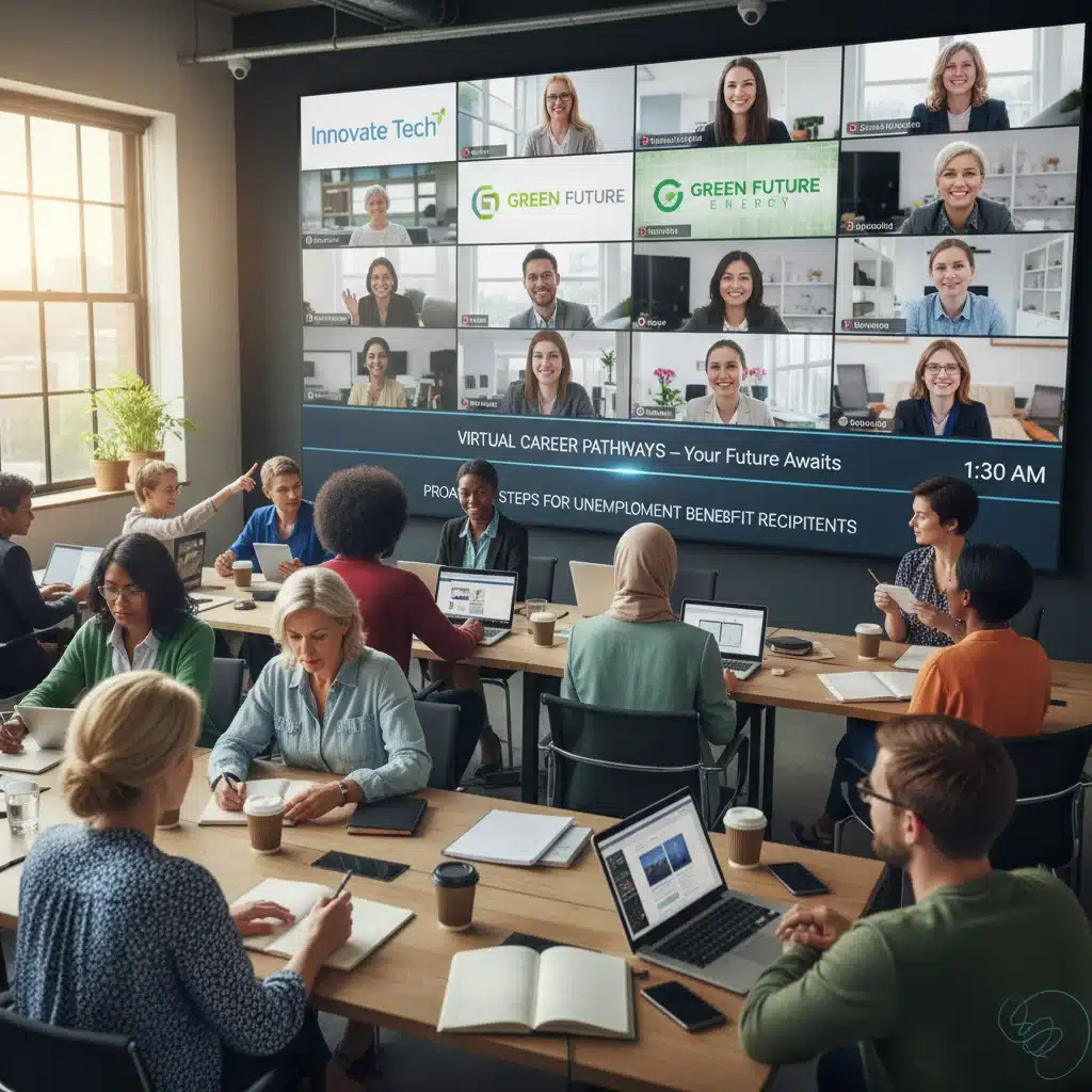 Job seekers at a virtual career counseling session