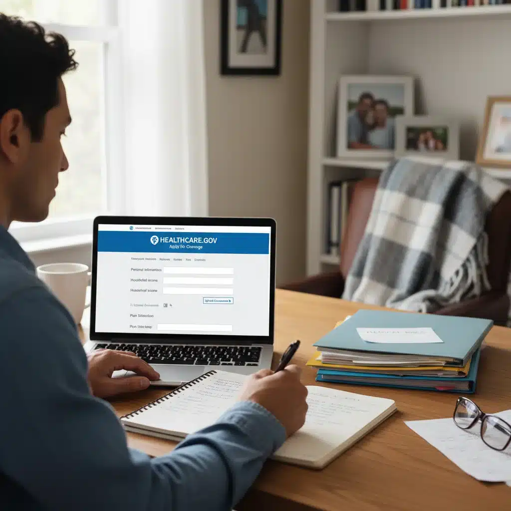 Individual researching and applying for Medicaid benefits online