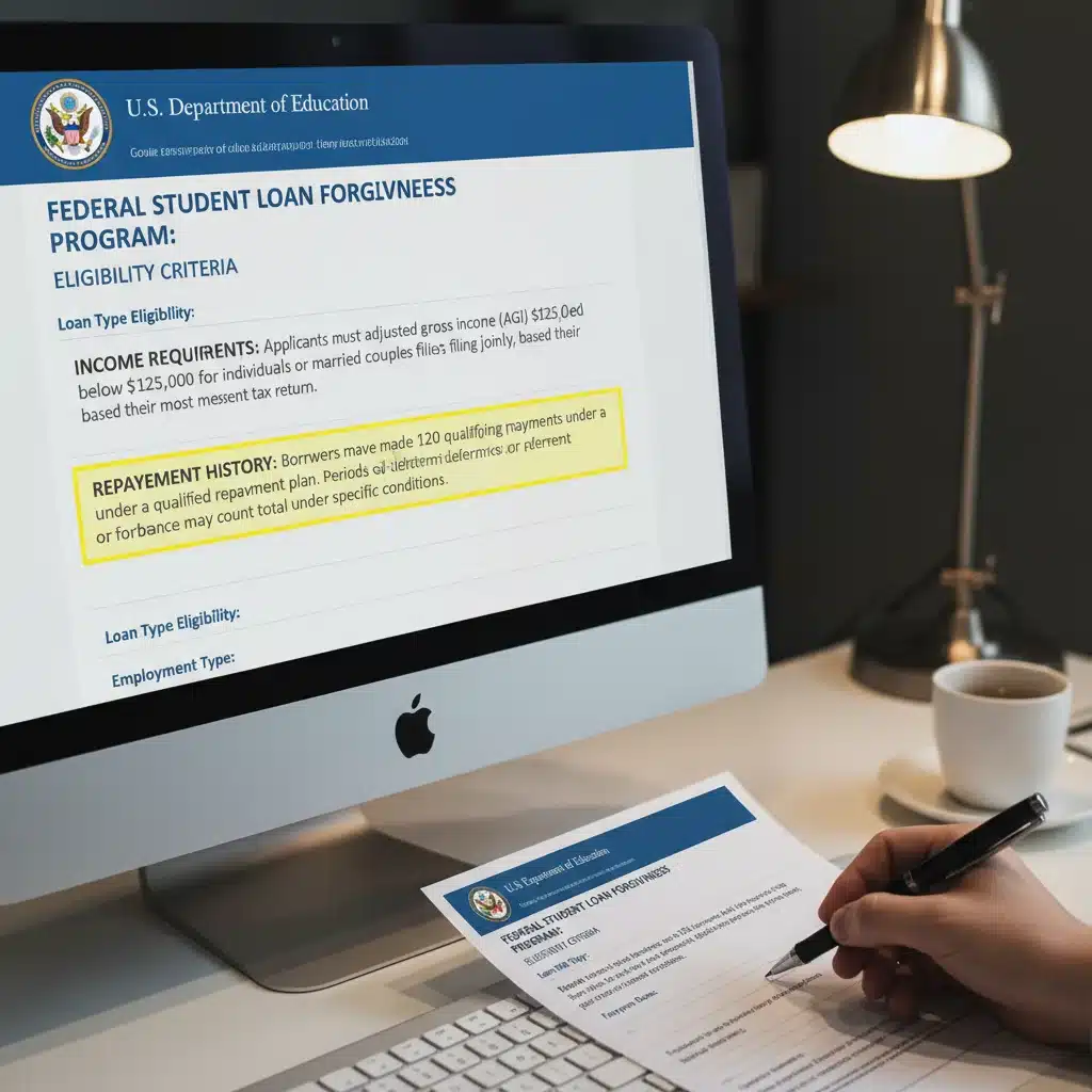 Eligibility criteria for federal student loan forgiveness programs