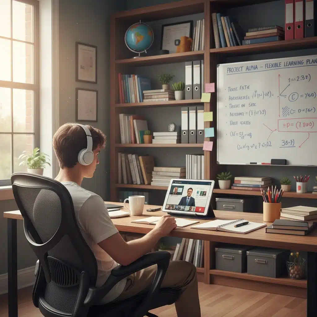 Student engaged in online learning for cost-effective education