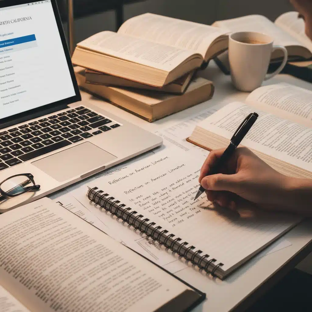 Student writing a compelling college application essay