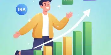Illustration of a person optimizing retirement savings for 2026 with IRA and 401k accounts.