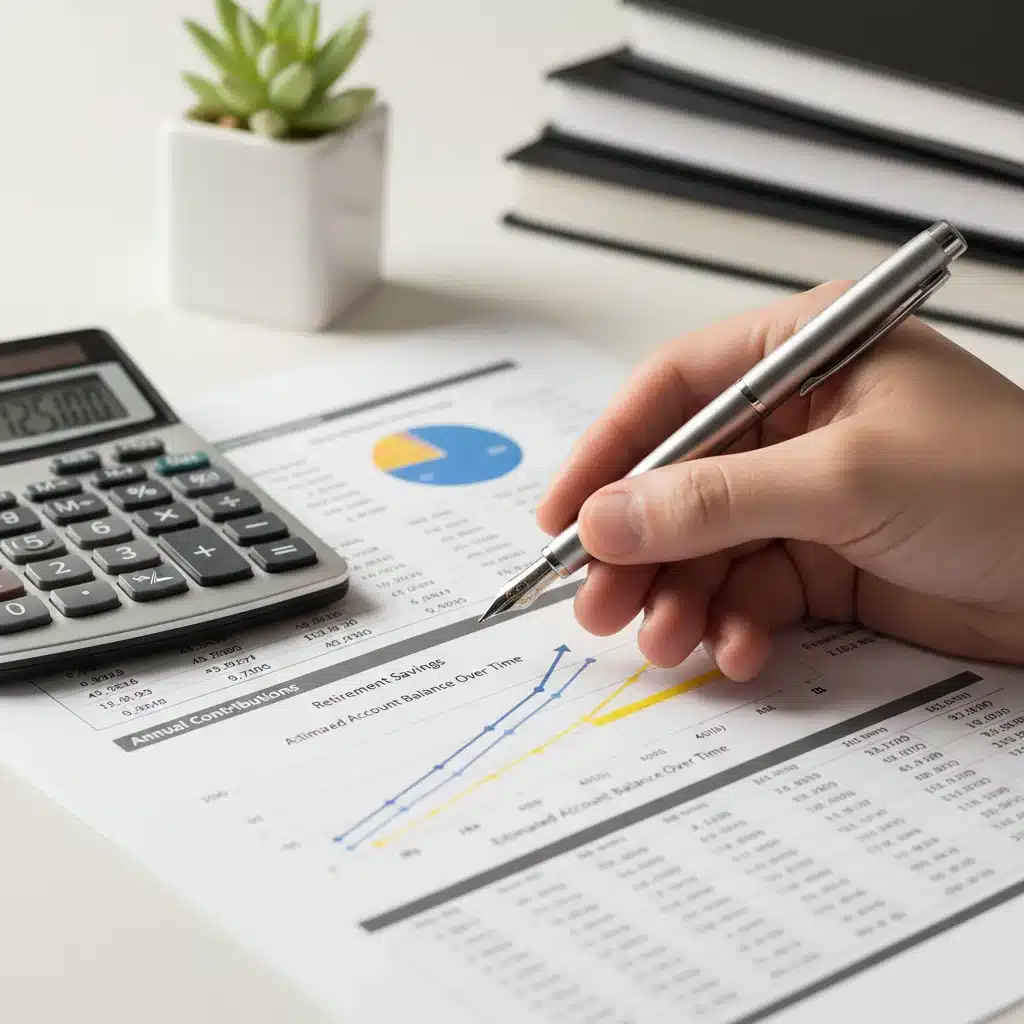 Detailed financial planning document for 2026 retirement contributions.