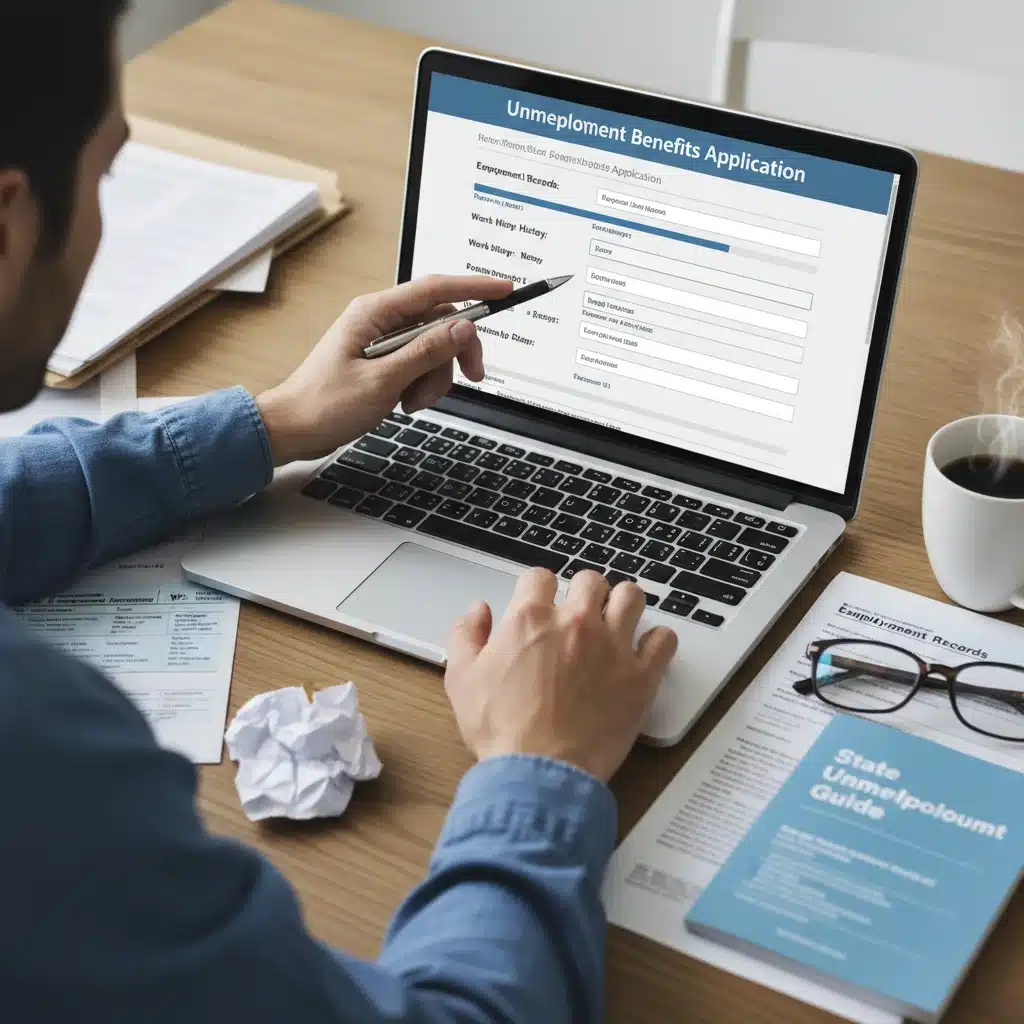 Filling out unemployment benefits application form online