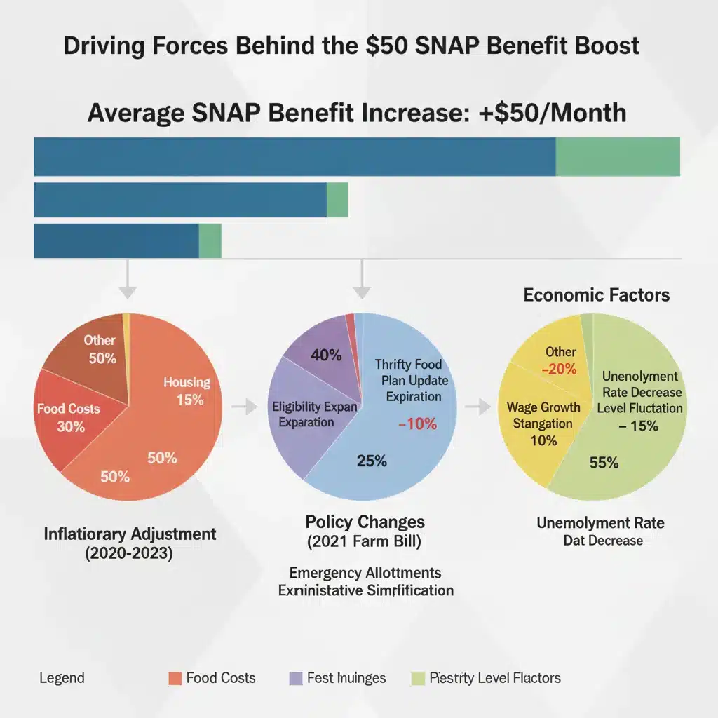 Infographic detailing average increase in 2026 SNAP benefits.