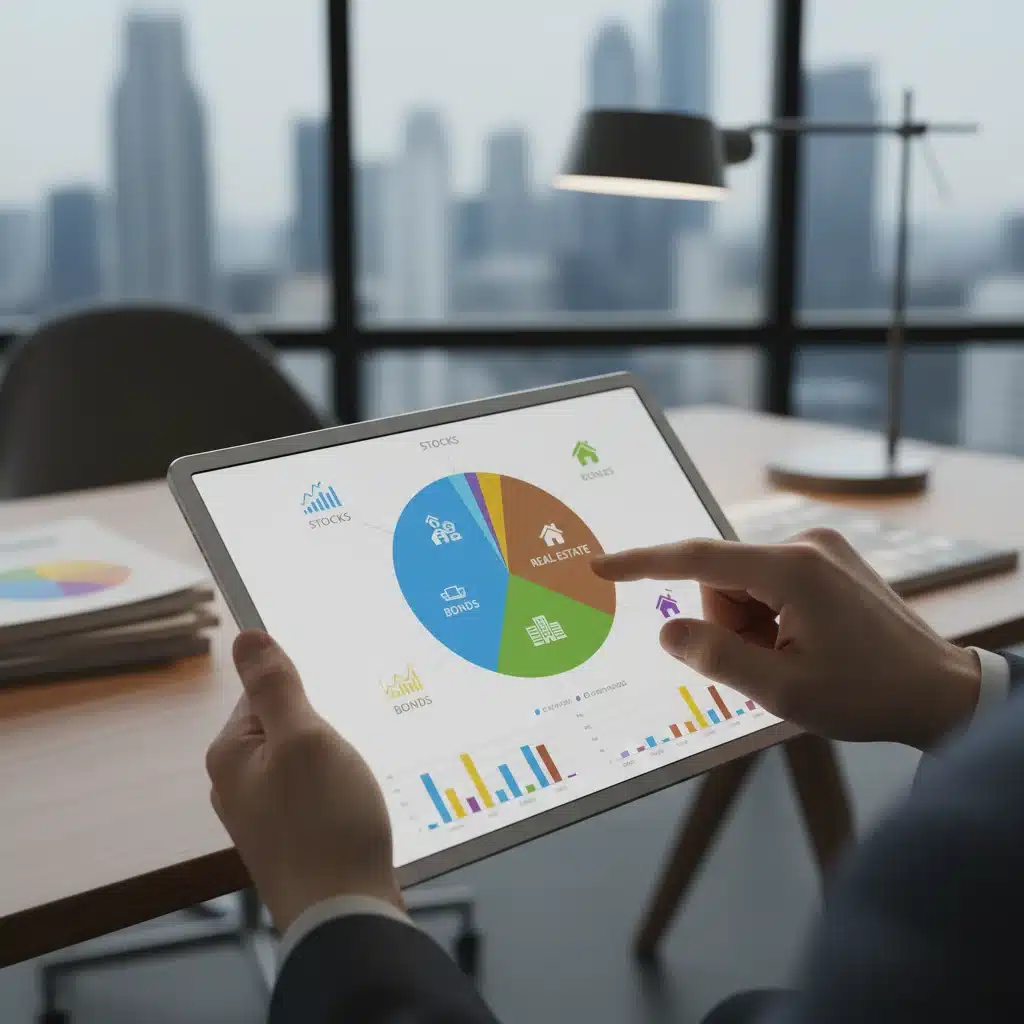 Diversified investment portfolio on tablet, symbolizing strategic asset allocation.